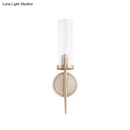GobekUsa Gold Fluted Glass Wall Mount Lamp - Simple Cylinder Light Fixture