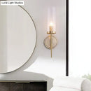 GobekUsa Gold Fluted Glass Wall Mount Lamp - Simple Cylinder Light Fixture