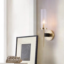 GobekUsa Gold Fluted Glass Wall Mount Lamp - Simple Cylinder Light Fixture
