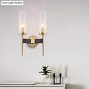 GobekUsa Gold Fluted Glass Wall Mount Lamp - Simple Cylinder Light Fixture