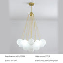 GobekUsa Frosted Glass Ball LED Chandelier in Gold/Black for Dining Room & Bedroom