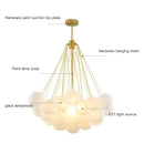 GobekUsa Frosted Glass Ball LED Chandelier in Gold/Black for Dining Room & Bedroom