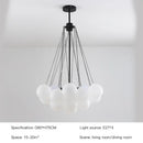 GobekUsa Frosted Glass Ball LED Chandelier in Gold/Black for Dining Room & Bedroom