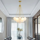 GobekUsa Frosted Glass Ball LED Chandelier in Gold/Black for Dining Room & Bedroom