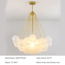 GobekUsa Frosted Glass Ball LED Chandelier in Gold/Black for Dining Room & Bedroom