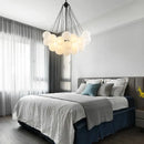 GobekUsa Frosted Glass Ball LED Chandelier in Gold/Black for Dining Room & Bedroom