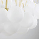 GobekUsa Frosted Glass Ball LED Chandelier in Gold/Black for Dining Room & Bedroom
