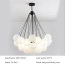 GobekUsa Frosted Glass Ball LED Chandelier in Gold/Black for Dining Room & Bedroom