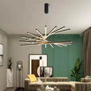 GobekUsa Aluminum Ceiling Chandelier with Changeable LED Shape for Stairway and Living Room