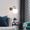 Modern gold & black glass ballight led wall lamp bedroom sconce by Decorbites