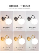 Modern gold & black glass ballight led wall lamp bedroom sconce by Decorbites