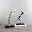 GobekUsa Golden Man Dancing Crystal Ball Acrobatic Sculpture Figure for Home Decor