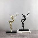 GobekUsa Golden Man Dancing Crystal Ball Acrobatic Sculpture Figure for Home Decor