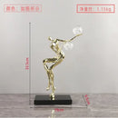 GobekUsa Golden Man Dancing Crystal Ball Acrobatic Sculpture Figure for Home Decor