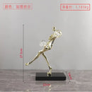 GobekUsa Golden Man Dancing Crystal Ball Acrobatic Sculpture Figure for Home Decor