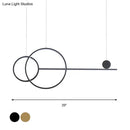 GobekUsa Nordic LED Acrylic Chandelier Lamp with Black & Gold Line Design for Circular Island Lighting