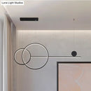 GobekUsa Nordic LED Acrylic Chandelier Lamp with Black & Gold Line Design for Circular Island Lighting