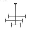 GobekUsa Modern LED Island Light: Multi-Layer Gold/Black Hanging Pendant with Rotatable Arms - Ideal for Living Room
