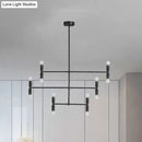 GobekUsa Modern LED Island Light: Multi-Layer Gold/Black Hanging Pendant with Rotatable Arms - Ideal for Living Room