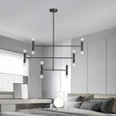 GobekUsa Modern LED Island Light: Multi-Layer Gold/Black Hanging Pendant with Rotatable Arms - Ideal for Living Room