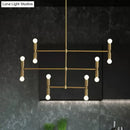 GobekUsa Modern LED Island Light: Multi-Layer Gold/Black Hanging Pendant with Rotatable Arms - Ideal for Living Room