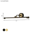 GobekUsa Contemporary LED Tubular Wall Sconce with Adjustable Arm - Black/Brass Metal Vanity Light Fixture