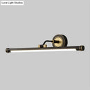 GobekUsa Contemporary LED Tubular Wall Sconce with Adjustable Arm - Black/Brass Metal Vanity Light Fixture