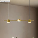GobekUsa Modern Linear Metallic Chandelier Light - 3/5 Heads Black/Gold Hanging Lamp with Rotatable Shade - Warm/White Light