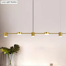 GobekUsa Modern Linear Metallic Chandelier Light - 3/5 Heads Black/Gold Hanging Lamp with Rotatable Shade - Warm/White Light