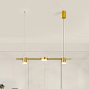 GobekUsa Modern Linear Metallic Chandelier Light - 3/5 Heads Black/Gold Hanging Lamp with Rotatable Shade - Warm/White Light
