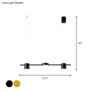 GobekUsa Modern Linear Metallic Chandelier Light - 3/5 Heads Black/Gold Hanging Lamp with Rotatable Shade - Warm/White Light