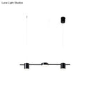 GobekUsa Modern Linear Metallic Chandelier Light - 3/5 Heads Black/Gold Hanging Lamp with Rotatable Shade - Warm/White Light