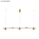 GobekUsa Modern Linear Metallic Chandelier Light - 3/5 Heads Black/Gold Hanging Lamp with Rotatable Shade - Warm/White Light