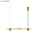 GobekUsa Modern Linear Metallic Chandelier Light - 3/5 Heads Black/Gold Hanging Lamp with Rotatable Shade - Warm/White Light