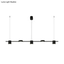 GobekUsa Modern Linear Metallic Chandelier Light - 3/5 Heads Black/Gold Hanging Lamp with Rotatable Shade - Warm/White Light