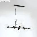 GobekUsa Contemporary Gold/Black Round Island Lighting with 8 Smoky Glass Heads - Linear Design