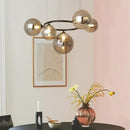 GobekUsa Black Magic Bean Ceiling Chandelier with Golden Lamp Body Glass Pendant Light