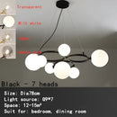 GobekUsa Black Magic Bean Ceiling Chandelier with Golden Lamp Body Glass Pendant Light