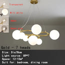 GobekUsa Black Magic Bean Ceiling Chandelier with Golden Lamp Body Glass Pendant Light