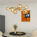 GobekUsa Black Magic Bean Ceiling Chandelier with Golden Lamp Body Glass Pendant Light