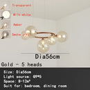 GobekUsa Black Magic Bean Ceiling Chandelier with Golden Lamp Body Glass Pendant Light