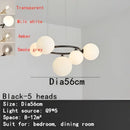 GobekUsa Black Magic Bean Ceiling Chandelier with Golden Lamp Body Glass Pendant Light