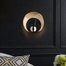 GobekUsa Designer Marble LED Flush Mount Wall Sconce in Black/White/Gold with Peacock Tail Feather Accent - Ideal for Living Rooms