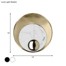 GobekUsa Designer Marble LED Flush Mount Wall Sconce in Black/White/Gold with Peacock Tail Feather Accent - Ideal for Living Rooms