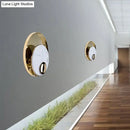GobekUsa Designer Marble LED Flush Mount Wall Sconce in Black/White/Gold with Peacock Tail Feather Accent - Ideal for Living Rooms