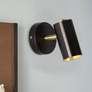 GobekUsa Black/Gold Metallic Tube Wall Sconce with LED Light for Bedside