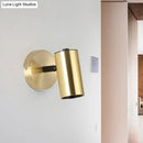 GobekUsa Black/Gold Metallic Tube Wall Sconce with LED Light for Bedside