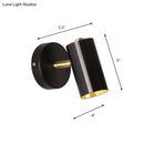 GobekUsa Black/Gold Metallic Tube Wall Sconce with LED Light for Bedside