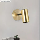 GobekUsa Black/Gold Metallic Tube Wall Sconce with LED Light for Bedside