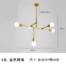 GobekUsa Cross Style 5-Head Pendant Light in Gold and Black Finish for Modern Home Decor